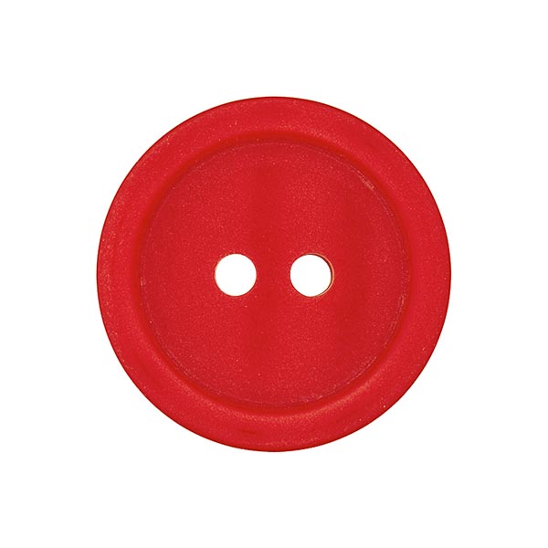 Bouton plastique 2 trous Basic - rouge